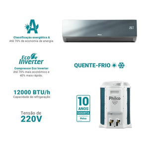 Ar-Condicionado Split 12000BTUs Philco Quente/Frio PAC12QA Bivolt