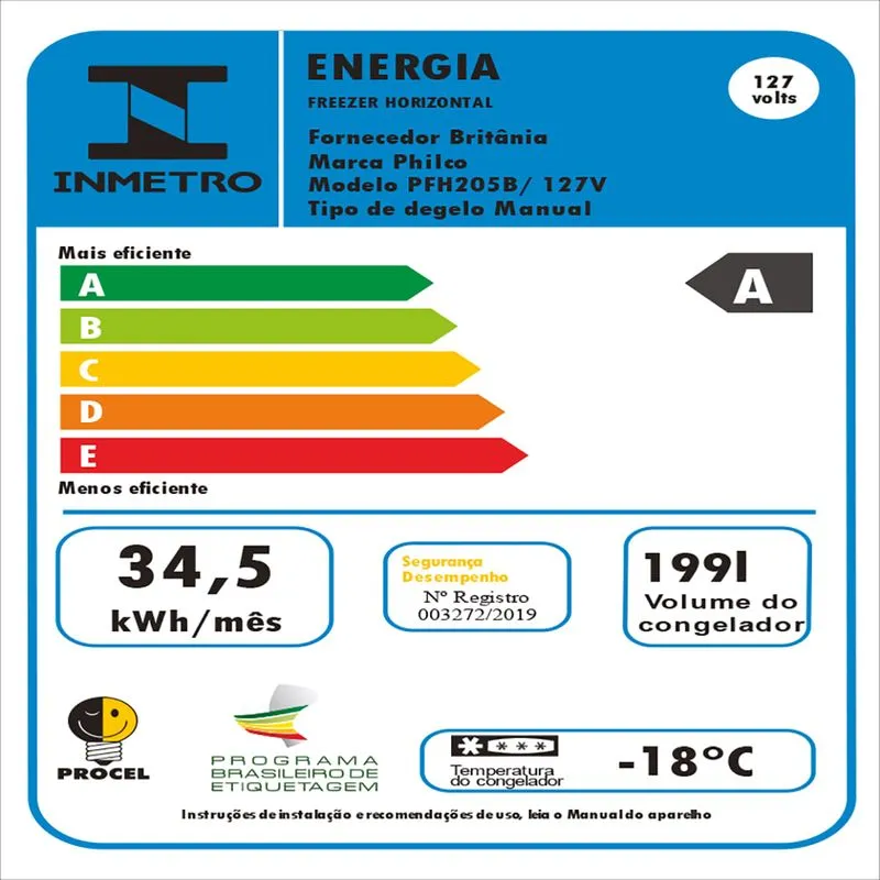 Freezer Horizontal Philco PFH205B 199L