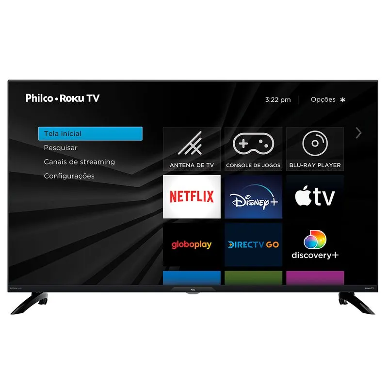 Smart TV 40” Philco Led PTV40G7ER2CPBLF Roku TV Dolby Audio