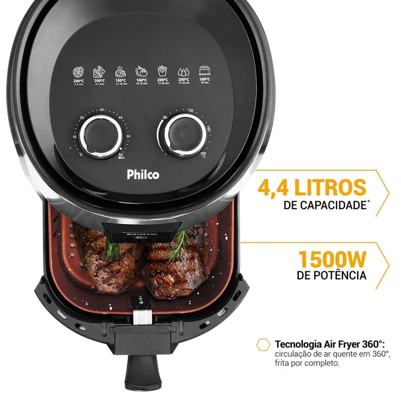 Air Fryer Philco 4,4L 1500W Antiaderente Redstone PFR15PI